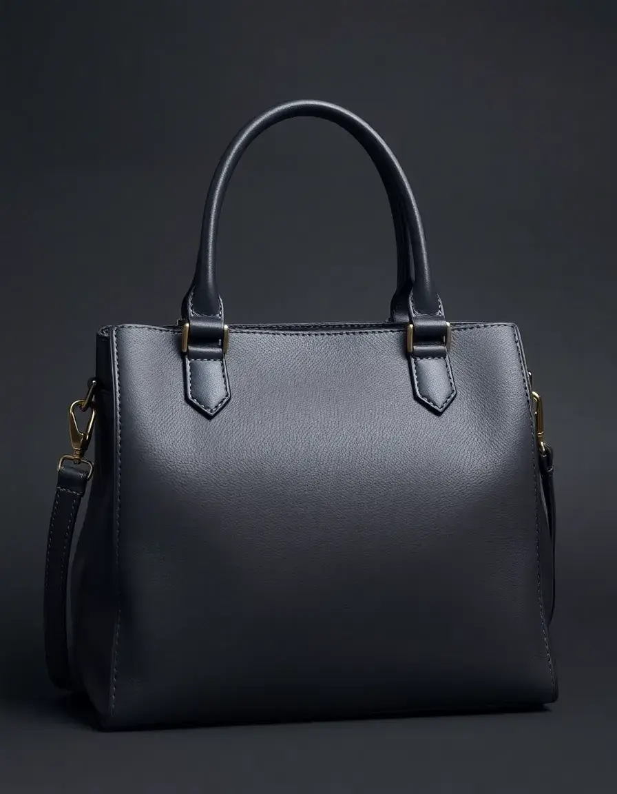 Borsa elegante in pelle grigia sofisticata e formale