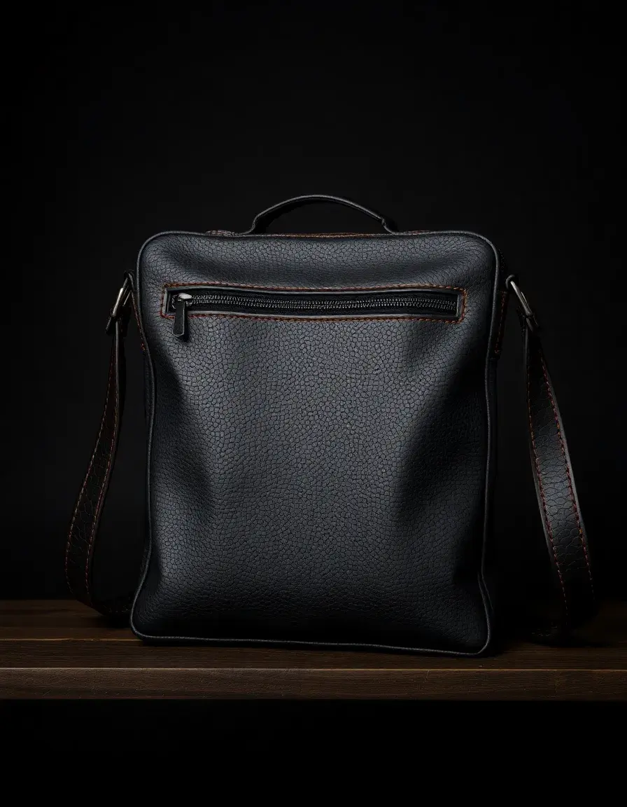 Borsa pelle nera unisex versatile e moderna