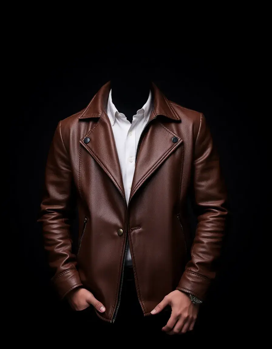 Giacca in pelle marrone uomo stile professionale elegante