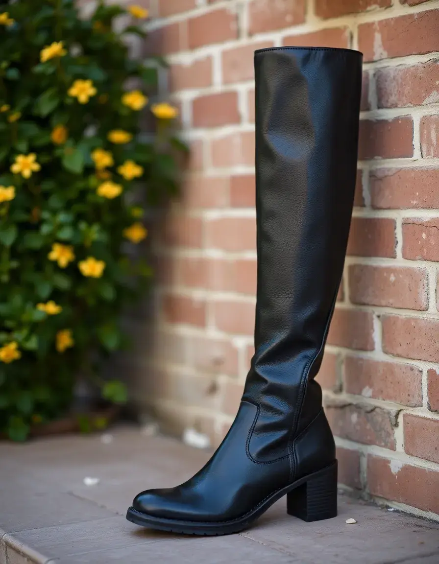 Eleganti stivali in pelle donna alti di colore nero, design classico e silhouette slanciata