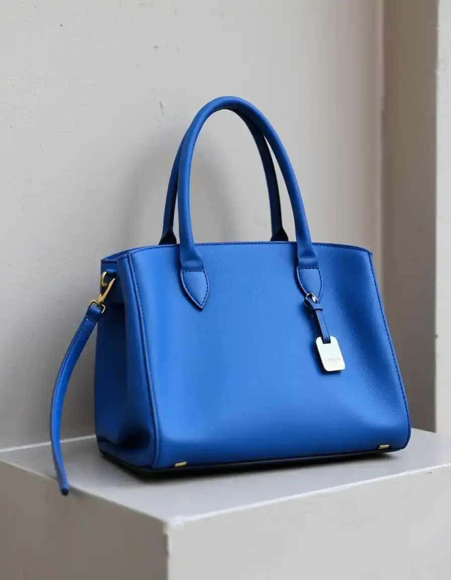 Borsa fashion in pelle blu