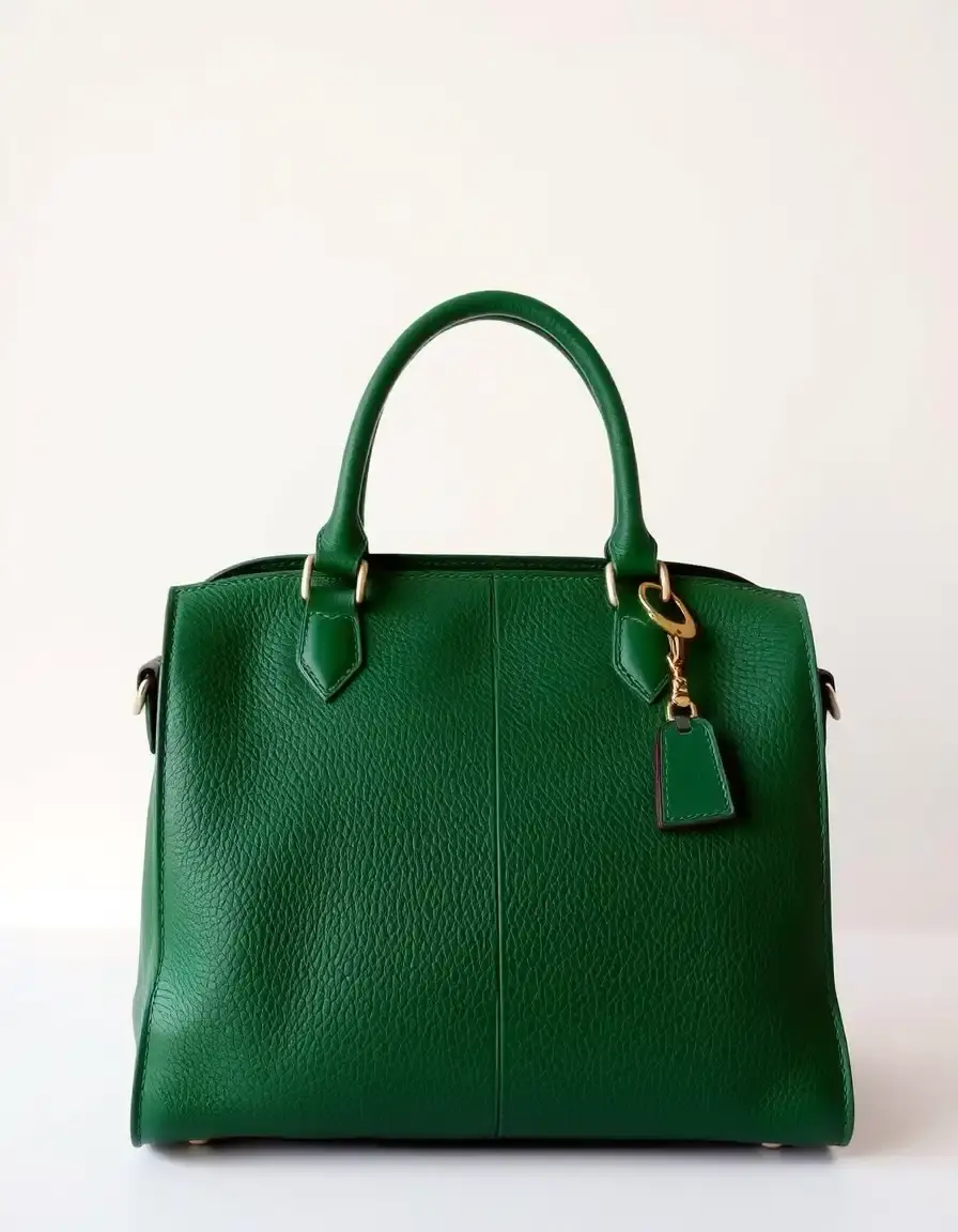 Elegante borsa in pelle verde bosco