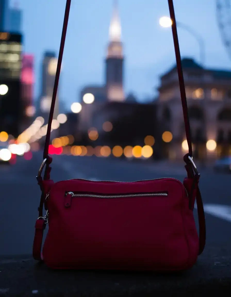 Borsa a tracolla uomo in pelle rossa di tendenza