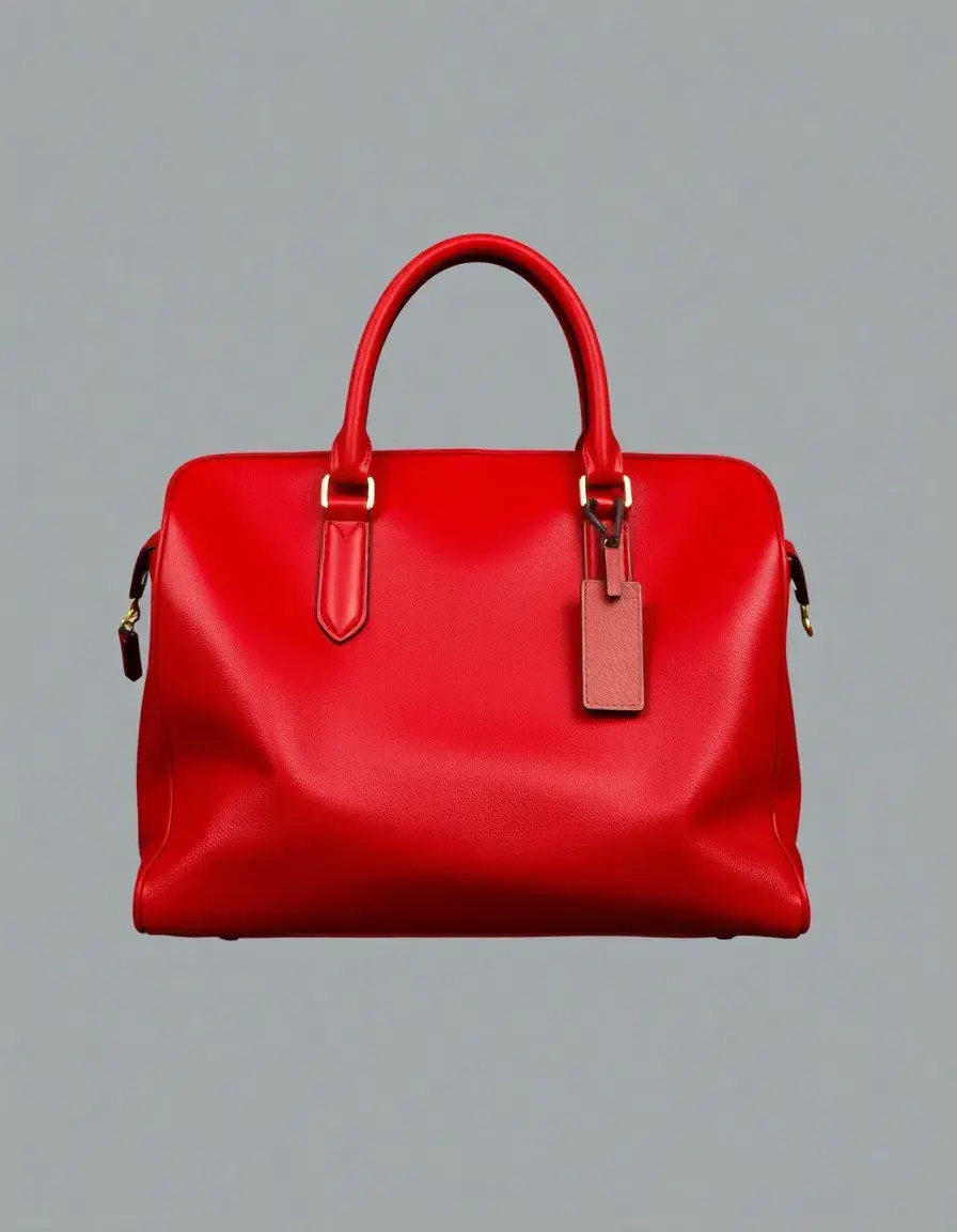 Borsa a mano modello satchel in pelle rossa design classico