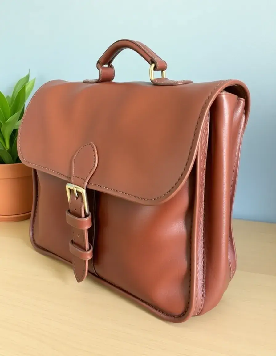 Borsa a tracolla stile vintage in pelle con fibbie