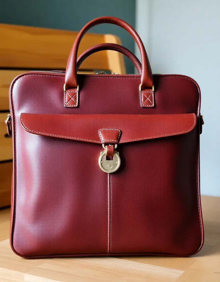Ventiquattrore classica in pelle marrone