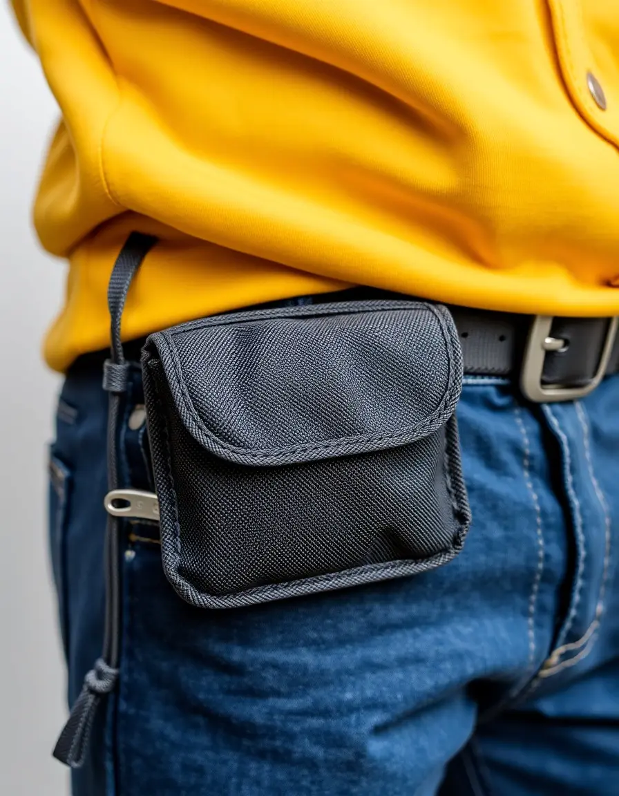 Borsello da cintura utility in pelle nera