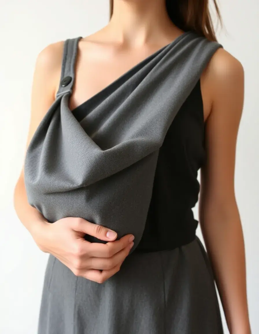 Borsello a spalla uomo in pelle grigia design minimalista