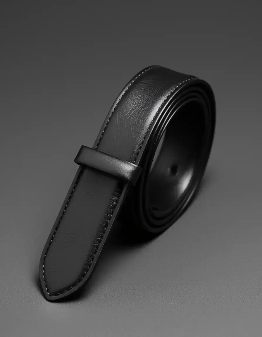 Elegante cintura in pelle uomo nera con fibbia classica per abiti formali