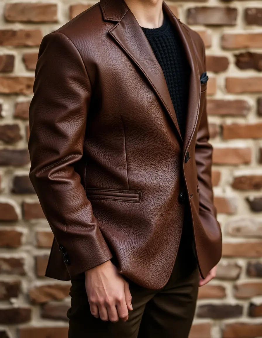 Cintura sottile uomo in pelle marrone per outfit minimalisti
