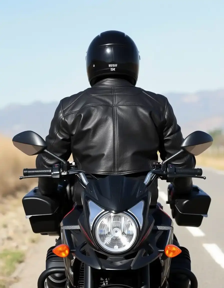 Giacca pelle moto touring nera