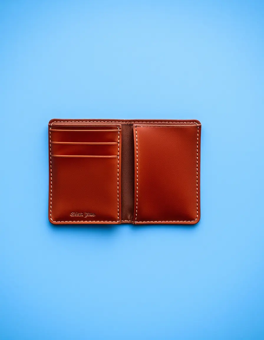 Portafoglio bifold uomo in pelle marrone scuro