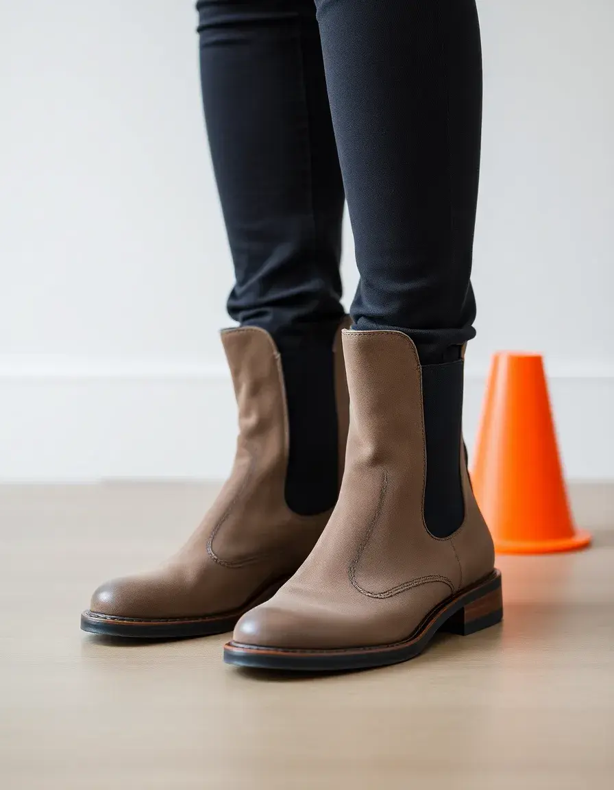 Stivaletti Chelsea donna pelle grigio con elastico