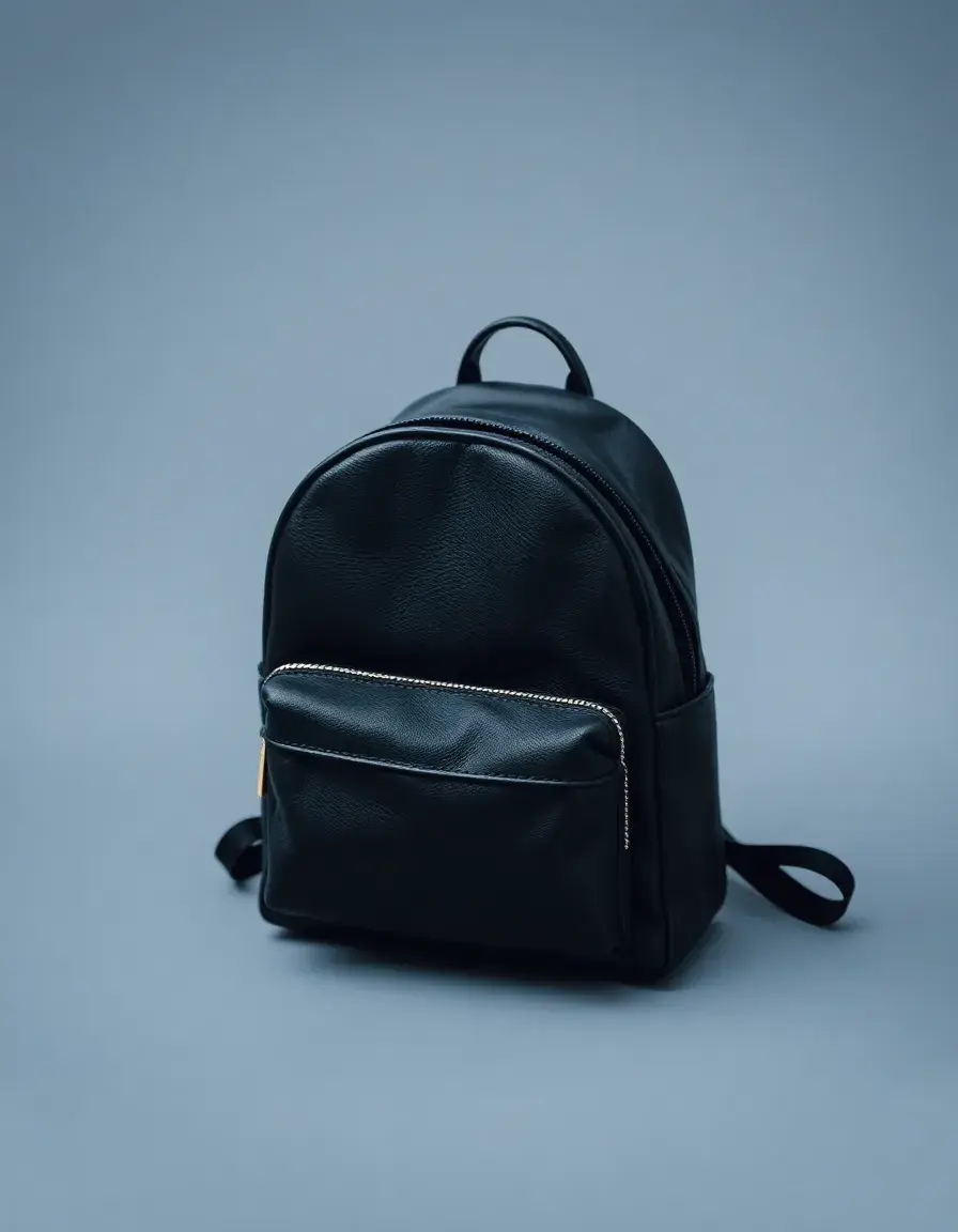 Zainetto mini donna in pelle nera elegante e compatto