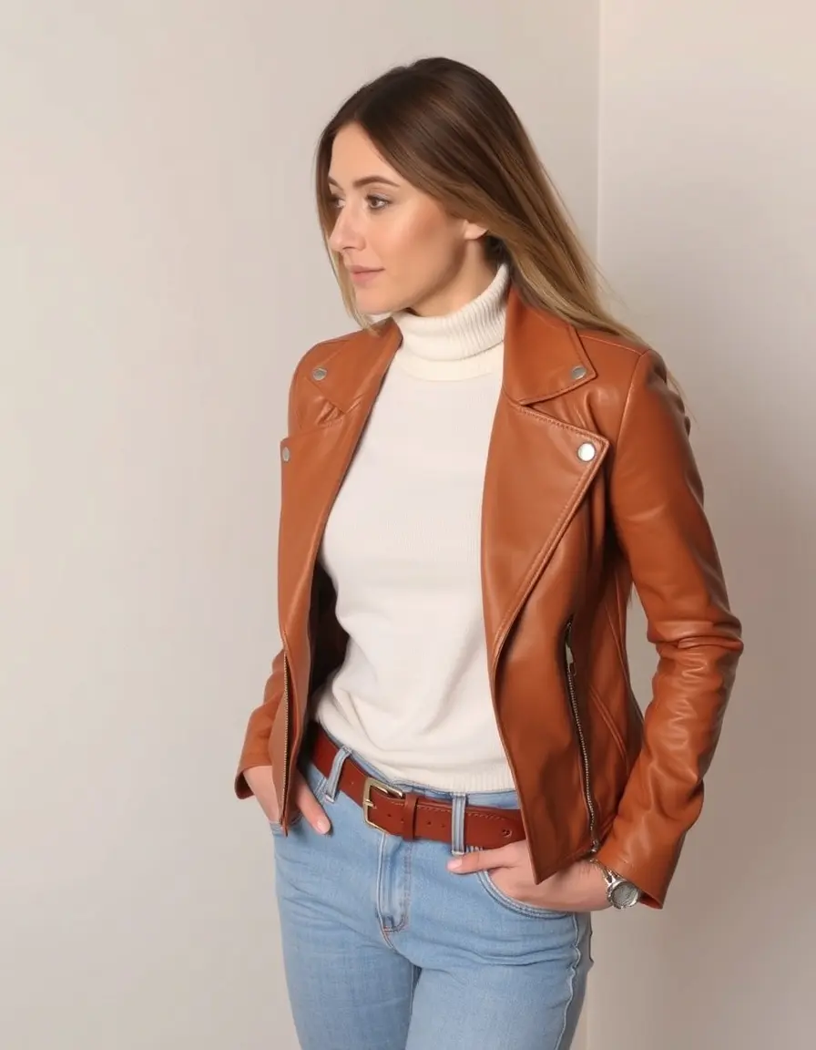 Zaino donna pelle color cuoio fashion moderno