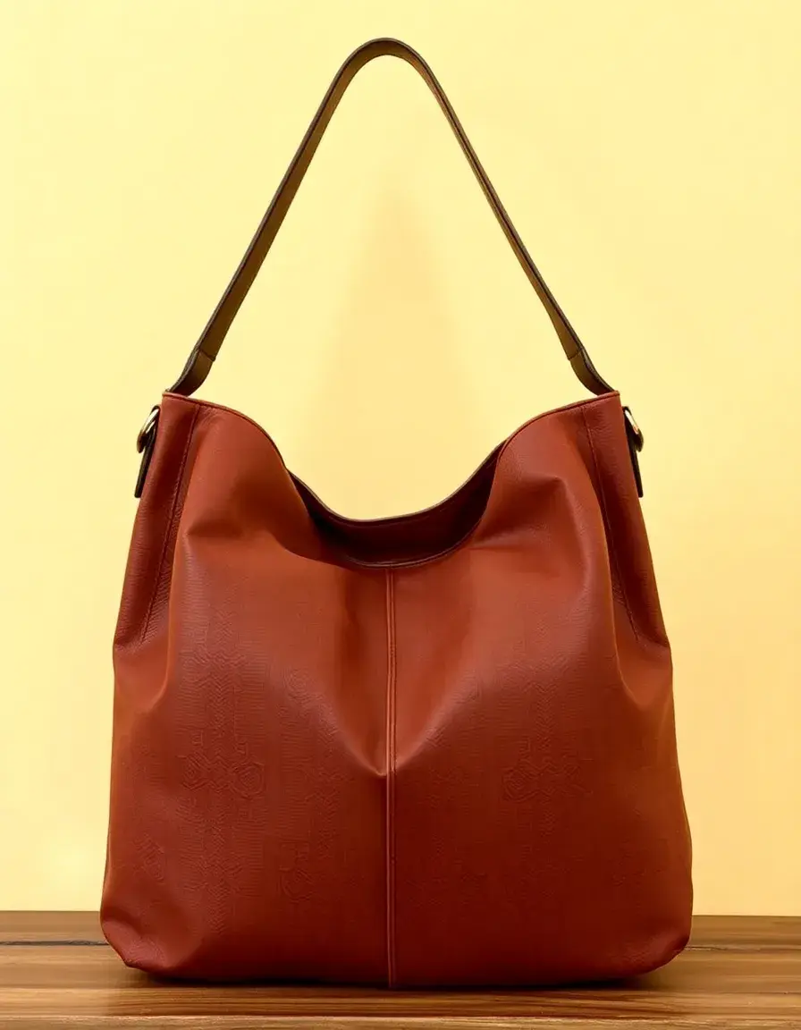 Borsa hobo in pelle marrone morbida e capiente