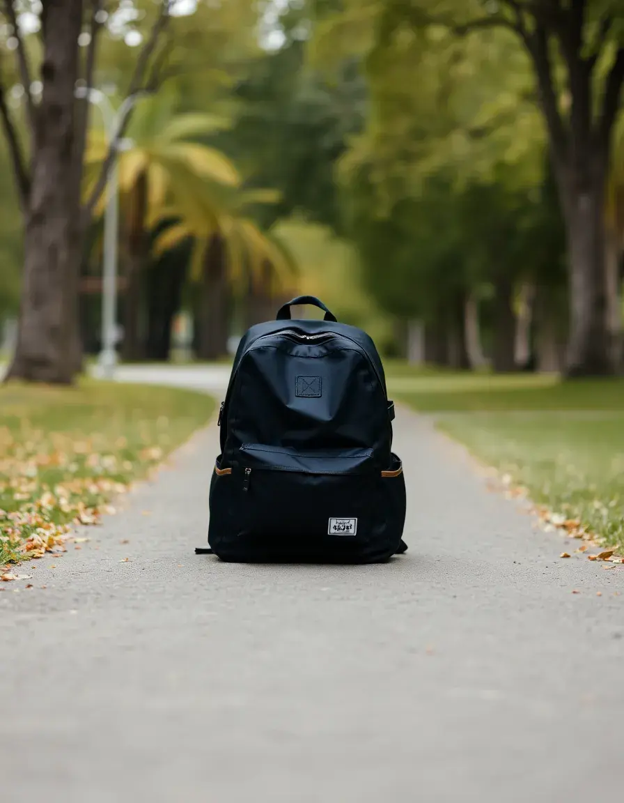 Zaino in pelle nera minimalista ed ergonomico