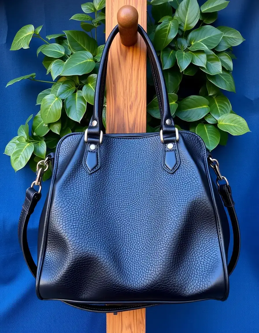 Borsa a tracolla nera in pelle morbida