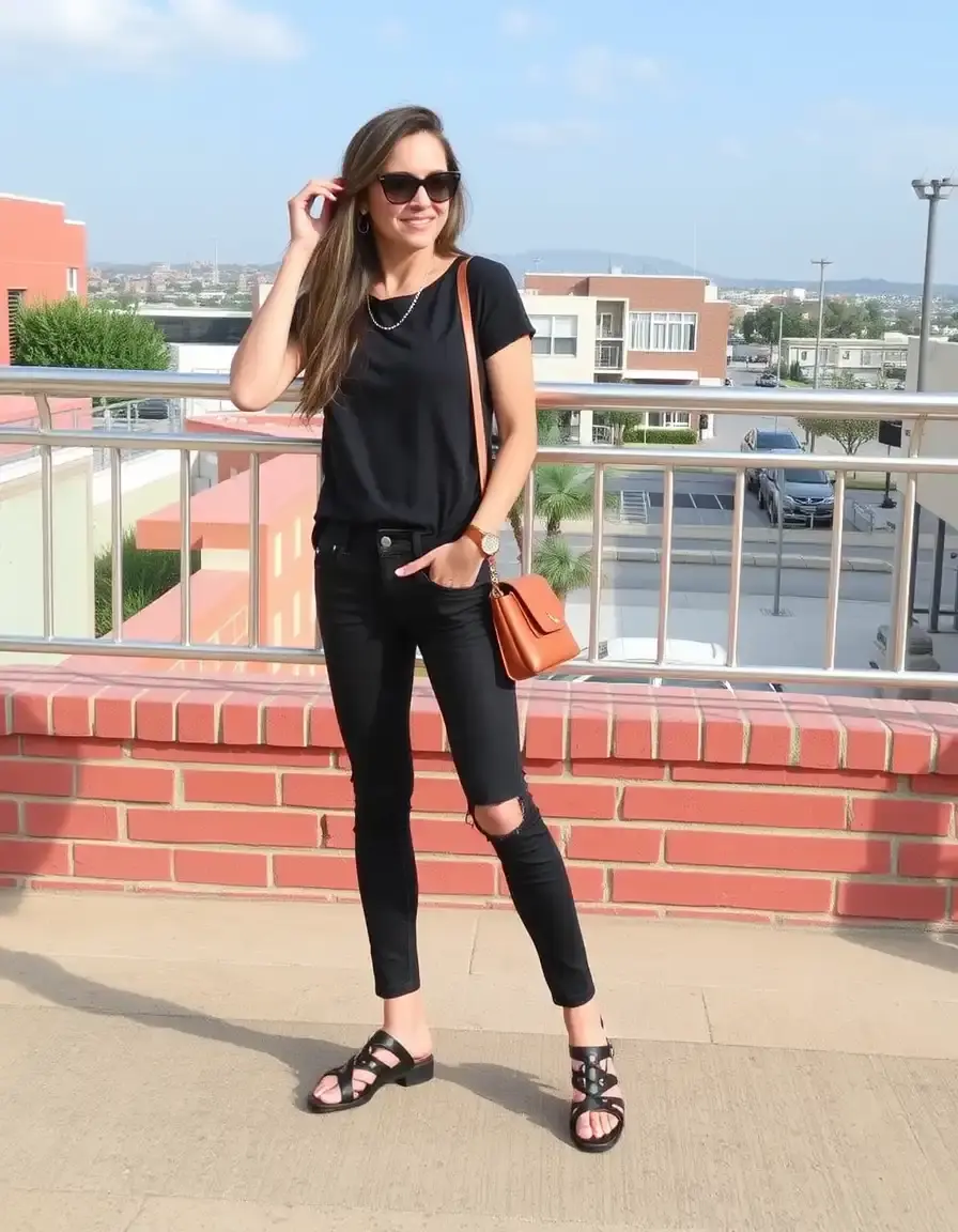 Borsa casual nera in pelle flessibile