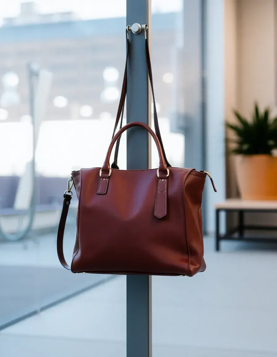 Borsa a mano in pelle marrone di alta qualità con dettagli artigianali