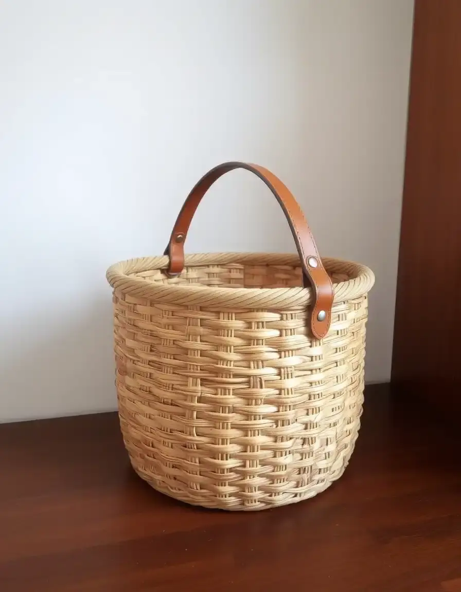 Borsa a secchiello in pelle intrecciata