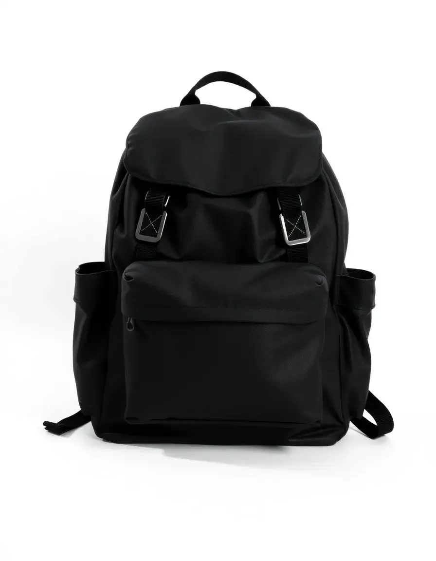 Zaino in pelle nera elegante per ufficio e tempo libero