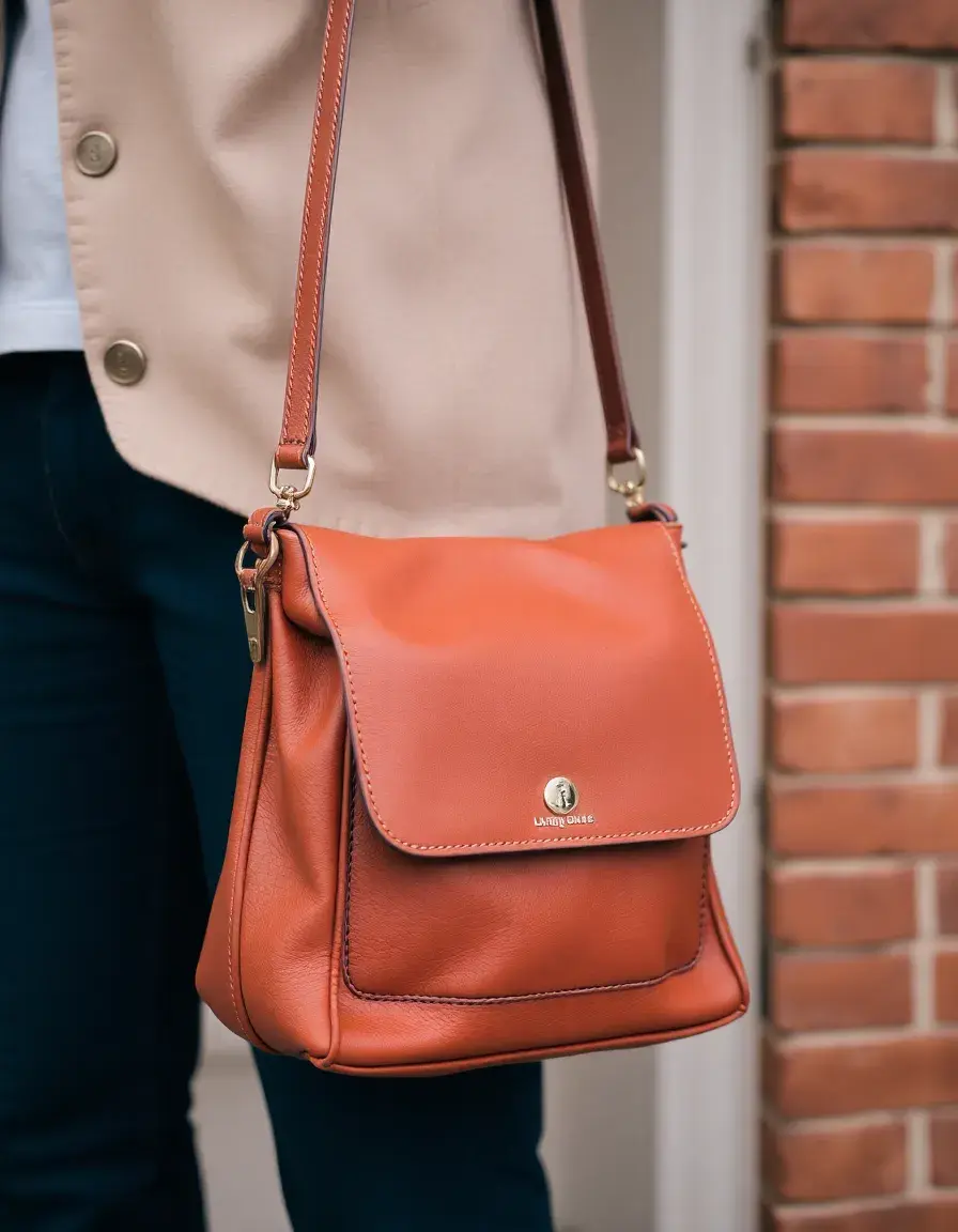 Borsa tracolla in pelle marrone stile classico