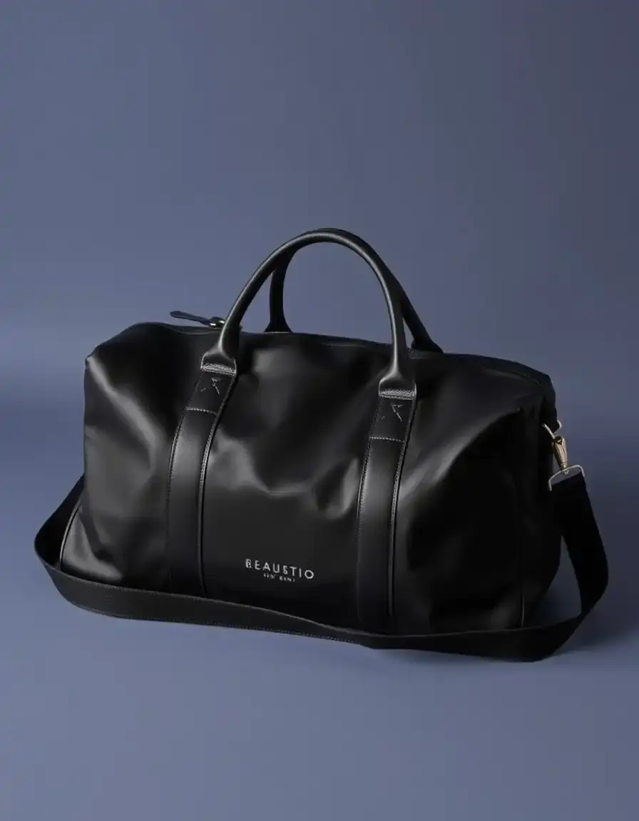 Borsone da viaggio uomo pelle nera duffel