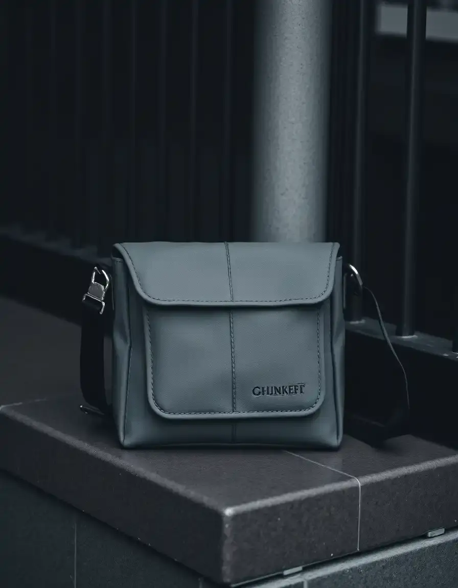 Borsa messenger uomo pelle grigia capiente