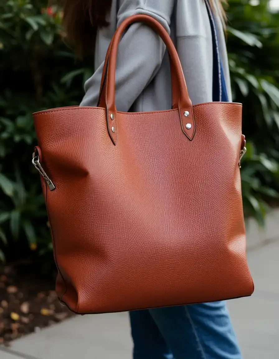 Borsa tote donna pelle marrone spaziosa