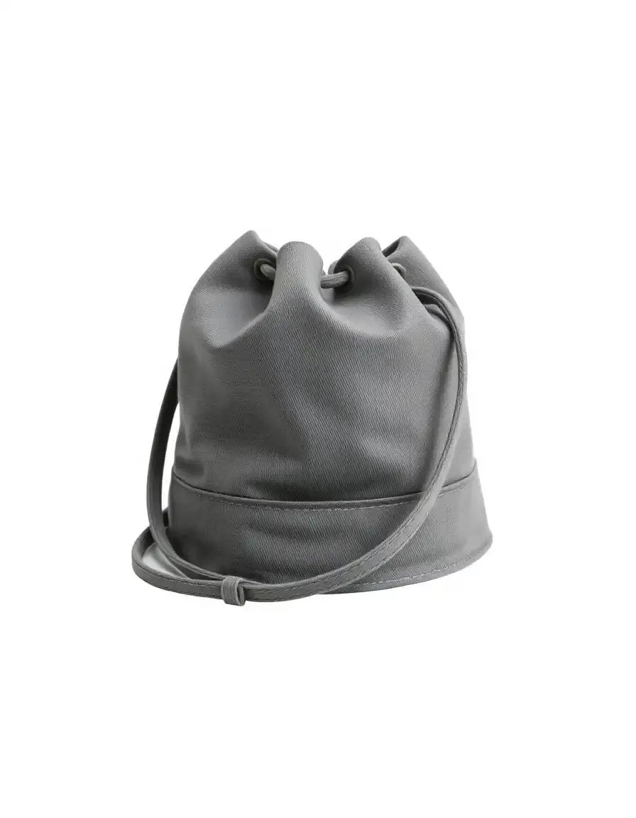 Borsa secchiello donna pelle grigia moderna