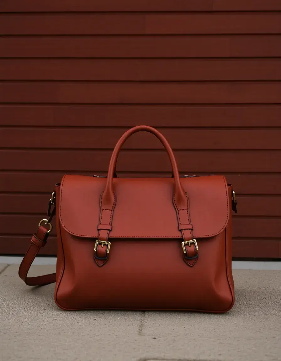 Borsa satchel uomo in pelle marrone stile vintage