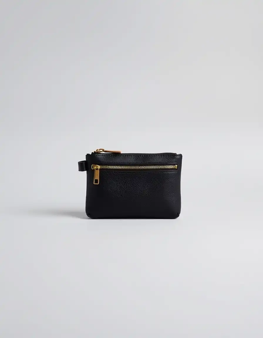 Borsello da uomo in pelle nera stile minimalista