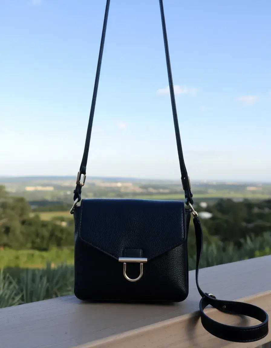 Borsello pelle nero crossbody dal design moderno