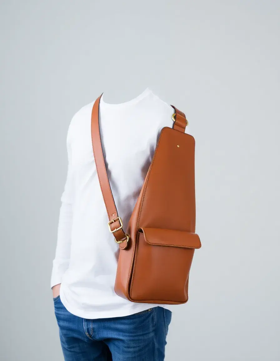 Borsello uomo pelle tan sling bag di alta qualità