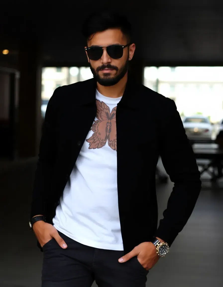 Borsello uomo pelle nero chest bag stile urban