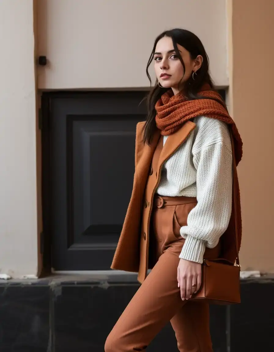 Giacca fashion pelle marrone con borchie design moderno