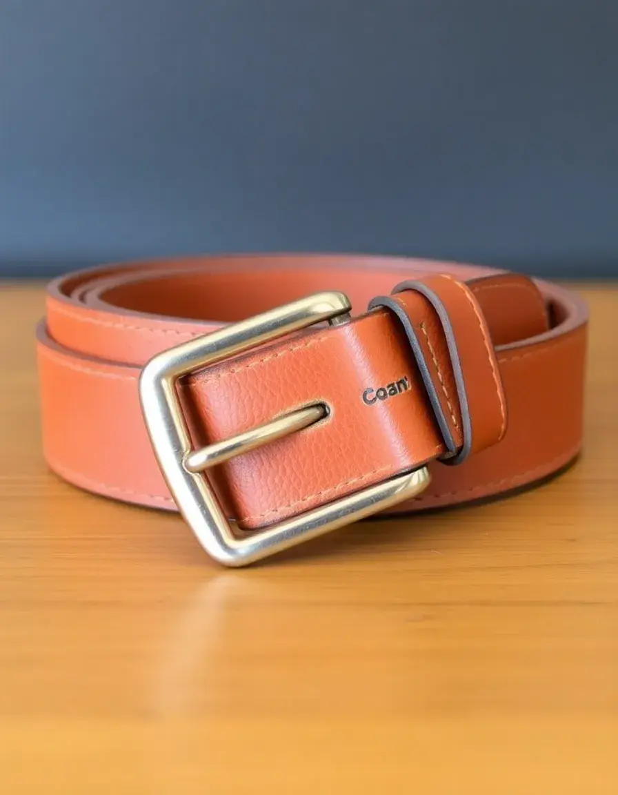 Cintura pelle uomo casual color cuoio naturale