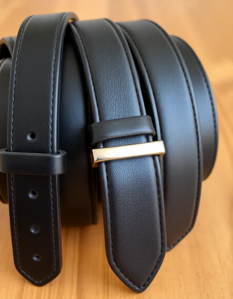 Cintura in pelle nera classica da uomo set