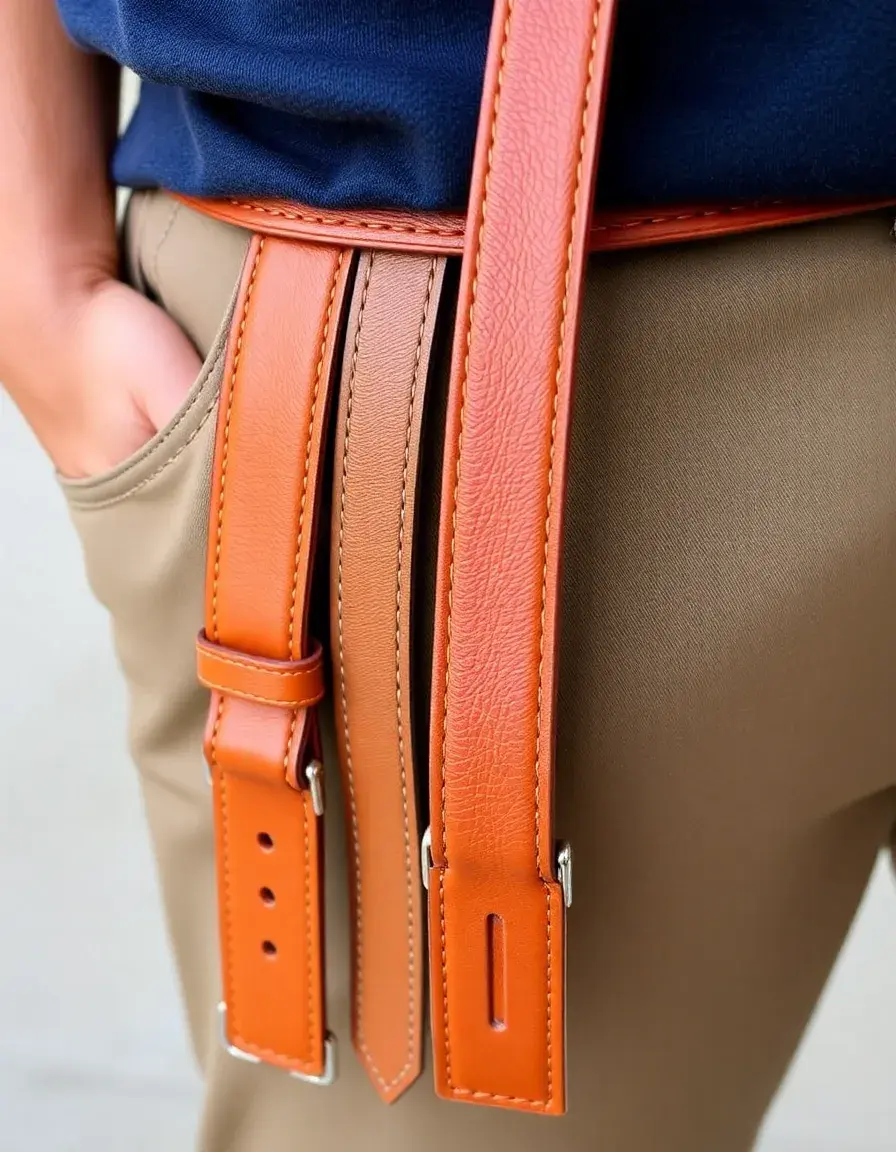 Cintura casual uomo pelle color cuoio