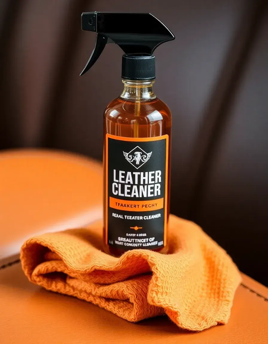 Kit completo con flacone detergente e panno morbido per divani in pelle