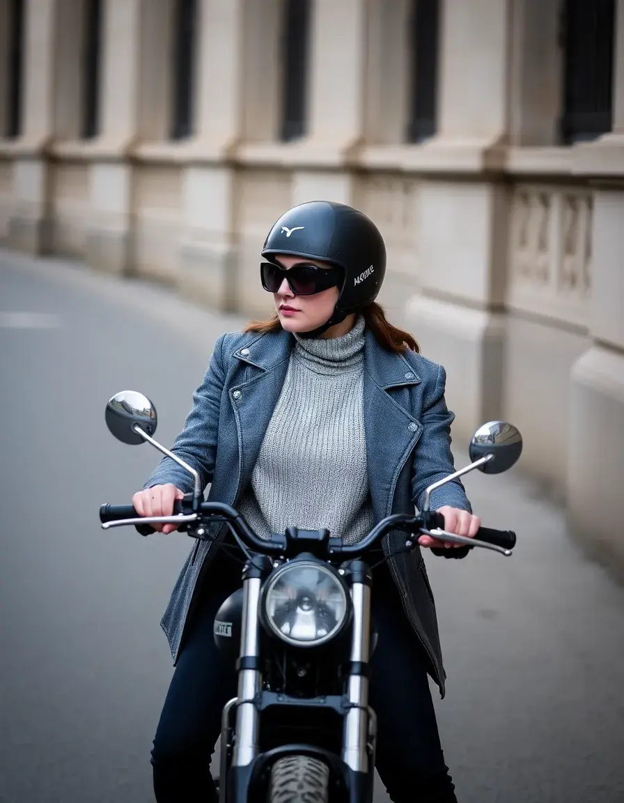Giacca motociclista fashion in pelle grigia moderna