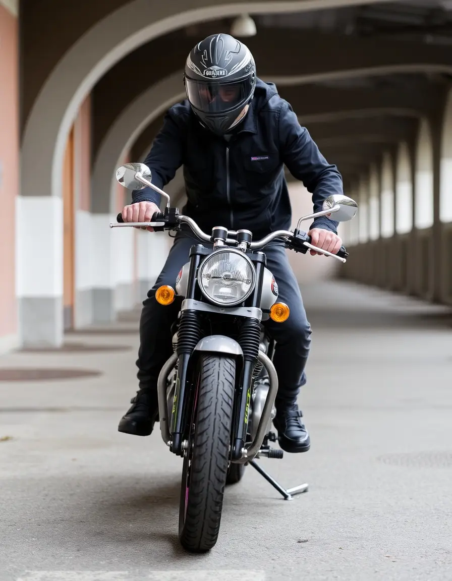 Giacca biker classica grigia in pelle con zip asimmetrica