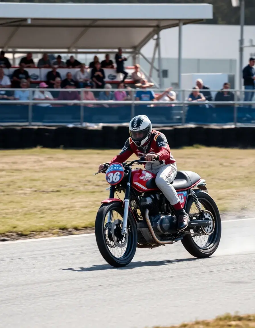 Giacca racing in pelle marrone da moto