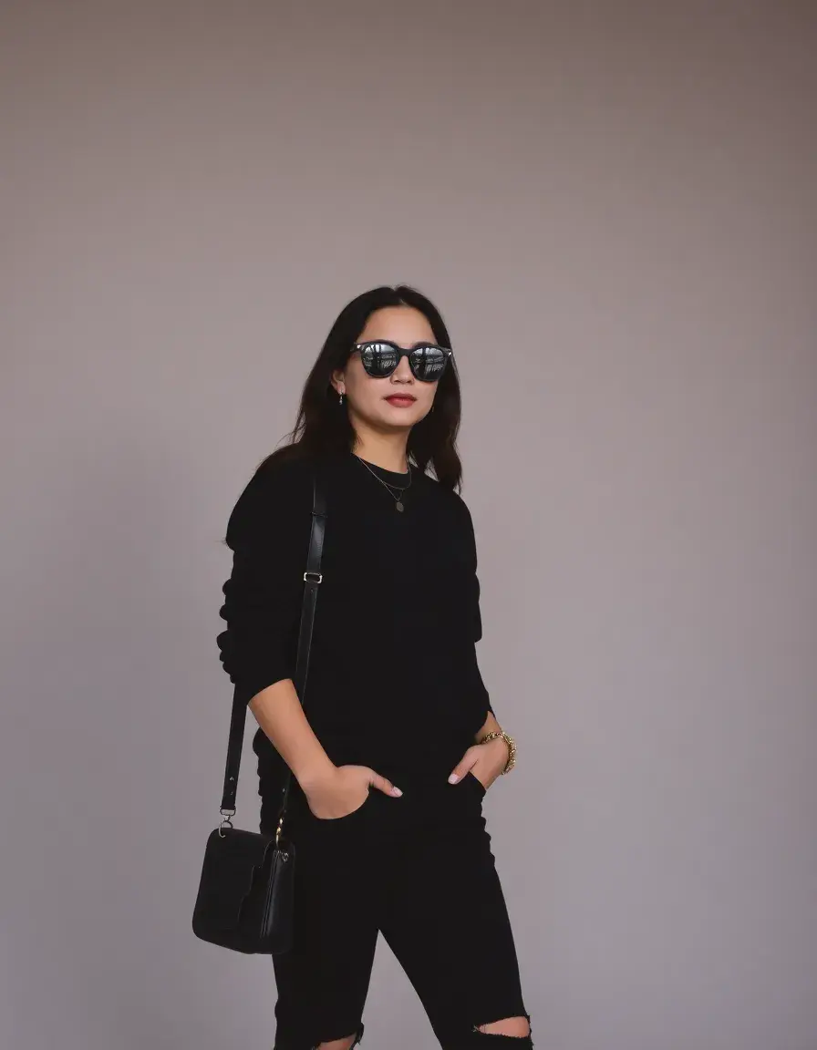 Giacca in pelle nera stile casual moto