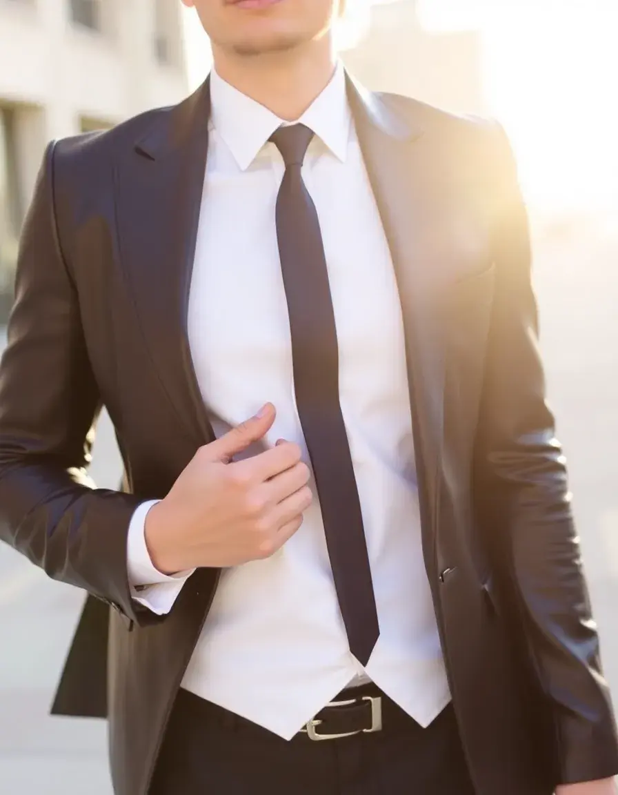 Navy Leather Formal Jacket: giacca in pelle blu scuro elegante e formale