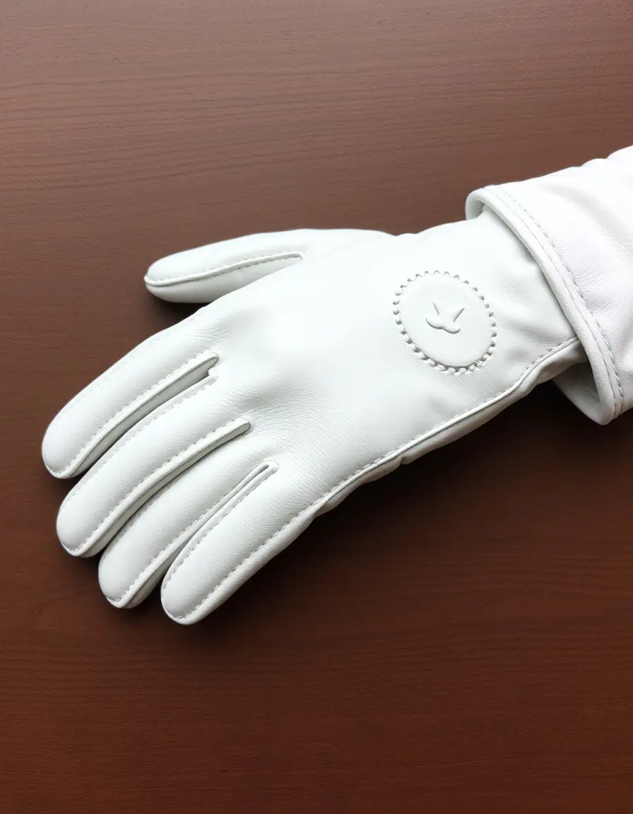 Guanti da golf bianchi in pelle tecnica traspirante