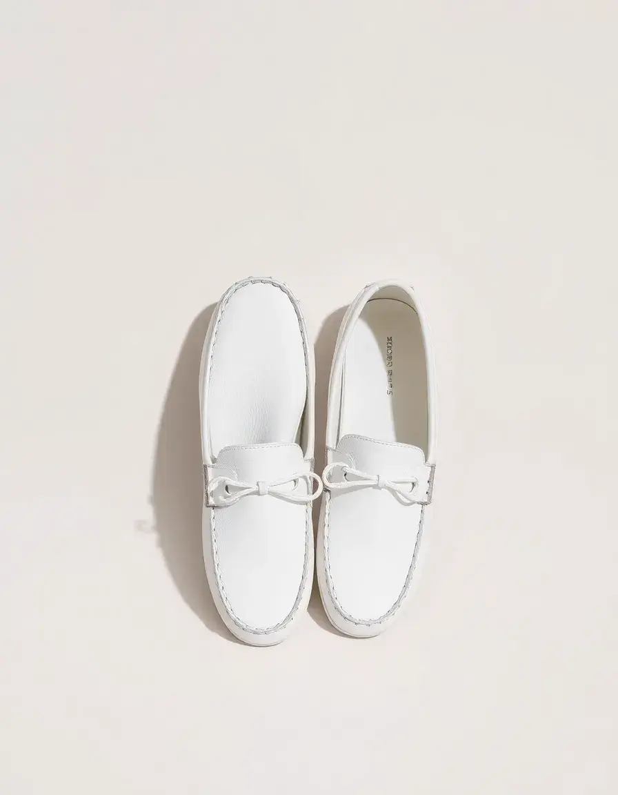 Mocassini donna pelle bianca stile minimalista