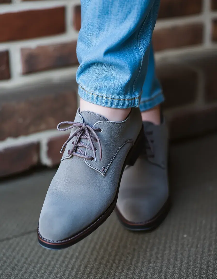 Eleganti scarpe scamosciate grigie