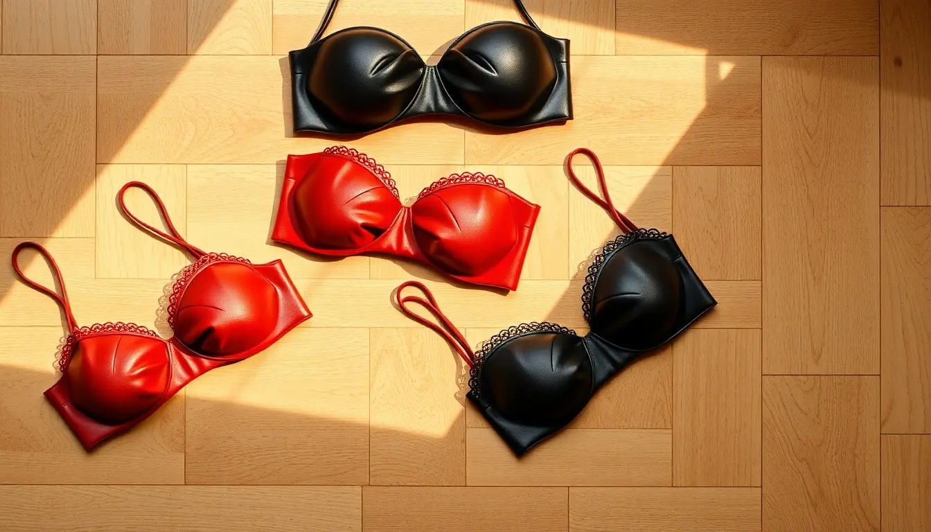 Stivaletti donna pelle di diversi colori disposti su un pavimento in legno rustico